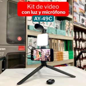 Kit de Video Tripode/Microfono/Luz AY-49C